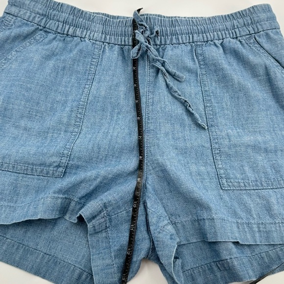 J.crew Factory Blue Chambray Cotton Elastic Waist/Drawstring Shorts Size XS - Picture 11 of 12